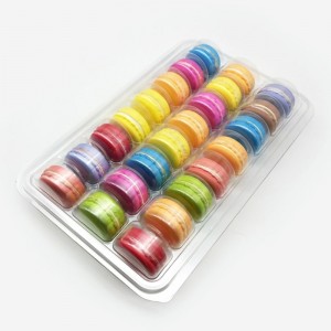 Tamanhos personalizados caixa de macarons 24 compartimentos caixas de embalagem de doces transparentes caixa de bolha